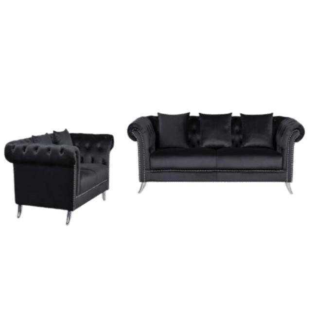 Salon de luxe Noir /Blanc marron/Noir marron