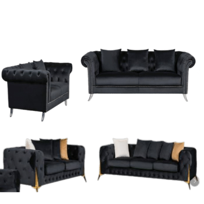 Salon de luxe Noir /Blanc marron/Noir marron – Image 2